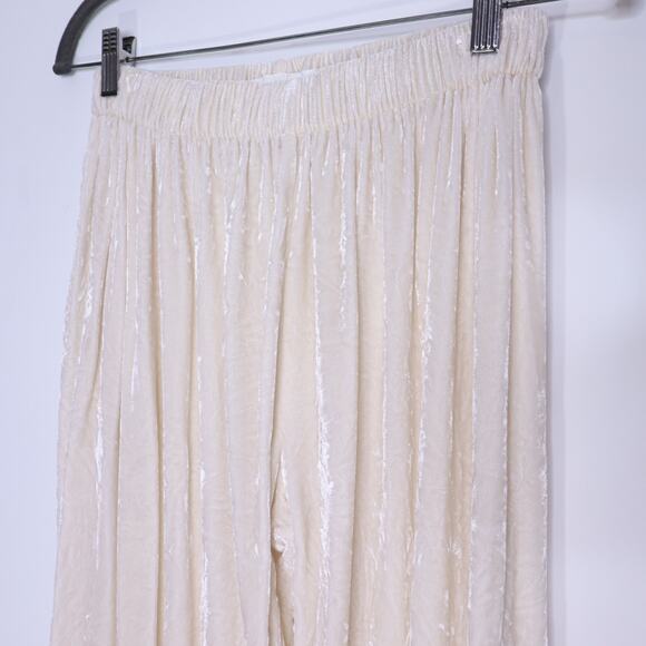 FORTE_FORTE Crush Velvet Joggers Ivory Pull On Relaxed Fit Women's 0/ US 0-2 - Picture 4 of 8